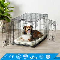 Niche Double porte en métal pliable pour chien, Cage robuste pour animaux domestiques