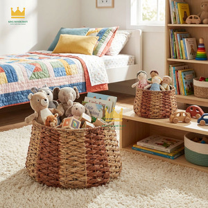 Seagrass Storage <b>Baskets</b> With Lid Suitable for Babies and Kids Room Decor <b>Cheap</b> Price from Vietnam - Product Image 6