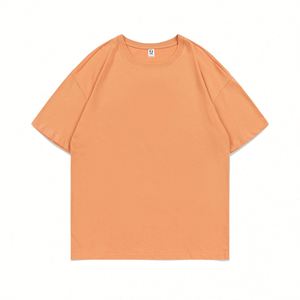 Design Custom Summer Short Sleeve T-<b>shirt</b> Pure Cotton Men's Loose Top Round Neck Solid Color T-<b>shirt</b> - Product Image 6