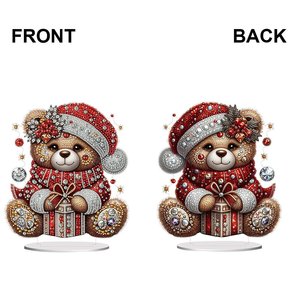 Acrilico inverno piccolo orso doppio lato trapano diamante arte 5D fai da te tavolo in piedi ornamento artigianale - Product Image 2