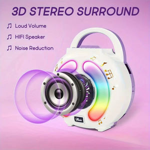 Altavoz Infantil Multifuncional con Luces LED RGB, Micrófono Inalámbrico de Plástico, Juguete Educativo de Karaoke Portátil - Product Image 3