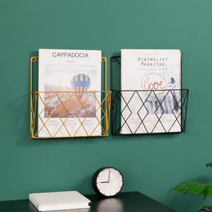 Porte-revues mural en fer forgé, style minimaliste moderne, pour chambre et bureau, étagère de rangement polyvalente et durable pour le 1er étage - Product Image 1