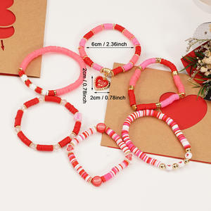 Joyería de Moda, Pulseras de Cuentas con Dijes de Corazón, Regalo de San Valentín para Mujer, Hecho en China - Product Image 2