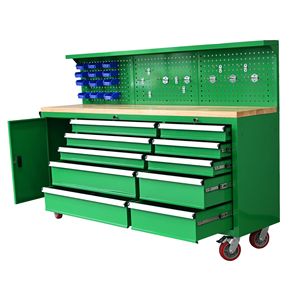 Armoires à outils en acier pas chères, boîtes à outils, chariots à outils, armoires à roulettes verrouillables, coffres à outils verts, vente directe usine - Product Image 3