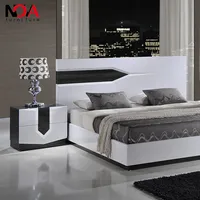 침실 밤 대 침실을 위한 작은 현대 북유럽 목제 침대 측 테이블 높은 백색 광택 Nightstand 침대 Bedside 테이블