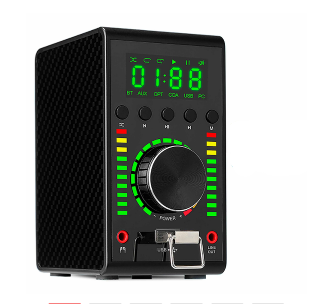 Mini Audio HiFi BT 5.0 Power Class D Amplifier Ma12070 Digital Amp 68W*2 Home Audio Car Marine USB/AUX/Optical/COA