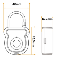 Cadenas intelligent à empreinte digitale, rechargeable avec câble de sécurité pour une conception antivol tout-en-un polyvalente sans clé