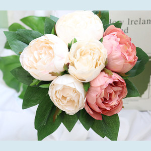 Alta calidad al por mayor jardín sola rosa artificial pequeño ramo de rosas artificiales decoración del hogar - Product Image 3