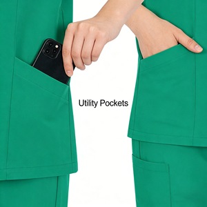 Women's Scrub Suits Split Set Moisture Wicking For Dentists ICU Beauty Salon Nurses Uniforms - Product Image 4