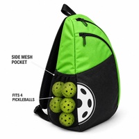 Sac à dos bandoulière personnalisé pour pickleball avec poche pour bouteille d'eau et rangement pour raquettes