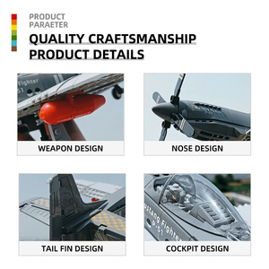 Ensemble de blocs de construction en plastique personnalisés P-51 Mustang Fighter Jet pour un cadeau créatif et une exposition de collection - Product Image 2