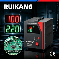 Stabilisateur de tension automatique monophasé 220V CA avec écran LCD, contrôle par relais, bobinage en aluminium, protection contre les surtensions et temporisation