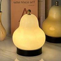 Lampe de chevet en forme de poire haut de gamme, lampe de chevet atmosphérique, verre, rechargeable, tactile, lampe de chevet portable