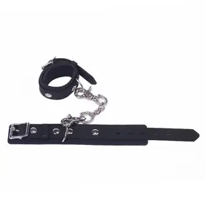 Sex Product BDSM Set Bondage Gear PU Leather Fetish 10 Kit Restraints Slave Adult Sex Toy Handcuff, BDSM for Couples