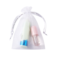 Sac en maille d'organza avec cordon de serrage 7x9cm 24 couleurs avec logo personnalisé sachet cosmétique de parfum de bijoux portable pour mini bonbons emballage cadeaux