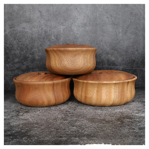 ชามสลัดไม้กระถินเทศแบบยั่งยืนสำหรับครัว ชามซุป ชามผลไม้ ชามไม้ขนาดใหญ่พร้อมฝาปิด - Product Image 6