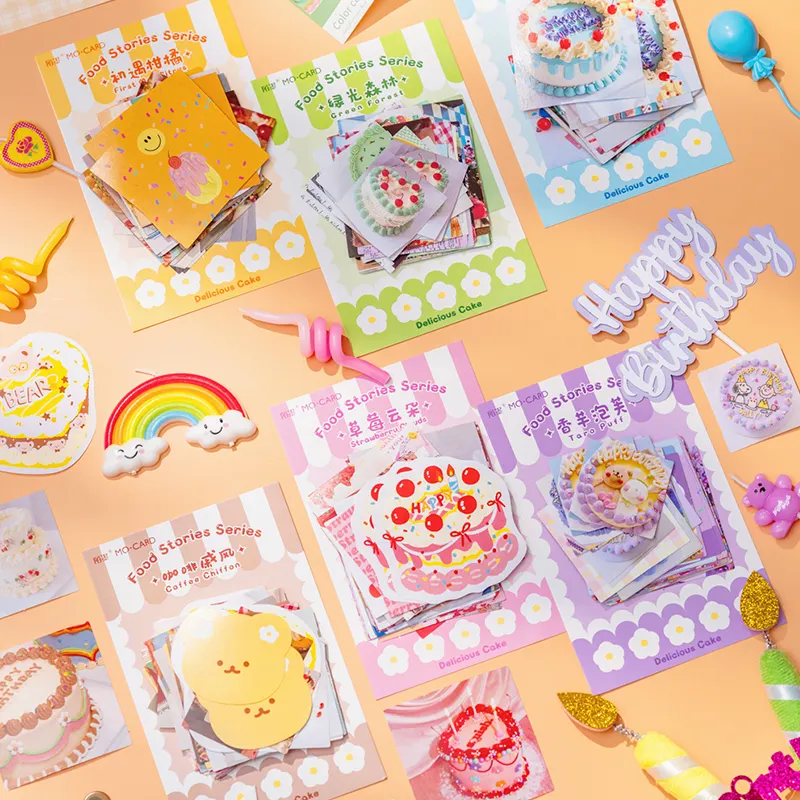 46Pcs Kawaii Diary Stickers Scrapbooking Sweet Cake Planner Japanese Junk Journal Kawaii Decorative Stationery Craft Sticker