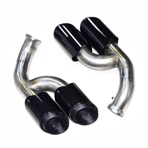 Embouts d'échappement pour Porsche Cayenne 958-2 3.0L <span class=keywords><strong>V6</strong></span> 2015-2017, embouts de silencieux quadruples, noir/argent, acier inoxydable 304, 1 pièce, SYPES - Product Image 3