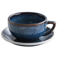 Ensemble de tasses en relief professionnelles personnalisées, compétition fantaisie, grande bouche, café au Latte américain, 320ml