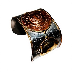 Vintage Antique <b>Copper</b> Brass Metal Cuff <b>Bracelet</b> Antique Gold Plated Fashionable Classic Design Made India Unisex Gift for Women - Product Image 6