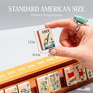 Jeu de tuiles de mahjong de luxe personnalisables en acrylique, style américain, gravées en profondeur, Masion Mahj Combo Beach - Product Image 6