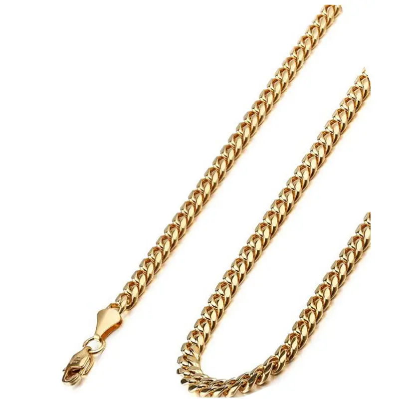 Solid 14k Yellow Gold Comfort Cuban Curb 3.6mm Chain Mens Necklace 18, 20, 22, 24
