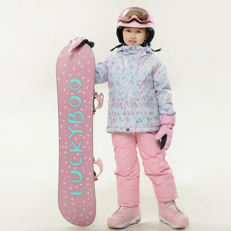 Ternos com capuz impermeáveis e quentes, trajes de snowboard e esqui para crianças
