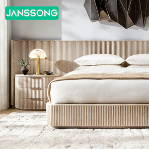 Set Letto in Legno Confortevole per Villa, Arredamento Interno, Set Camera da Letto per Hotel a Cinque Stelle, Mobili per Camera da Letto Resort, Letto in Quercia - Product Image 2