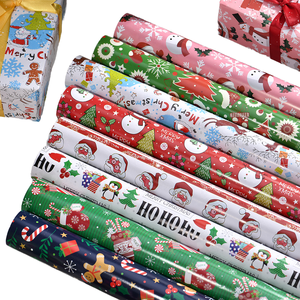 Papel de Regalo Navideño de Papel Reciclado y Reutilizable, Venta al por Mayor de Fábrica, 50x70cm, de una Sola Cara, Alta Calidad, Decorativo - Product Image 1