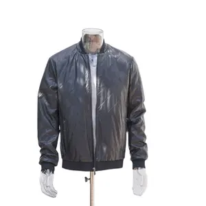Wholesale Custom Black Winter men's jackets coats Genuine Sheepskin Leather Jacket