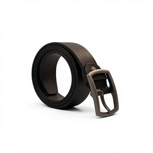Ceinture en cuir de vachette pour homme avec boucle en alliage, motif uni, logo personnalisé, style formel et décontracté, haute qualité, largeur 3,4 cm - Product Image 3
