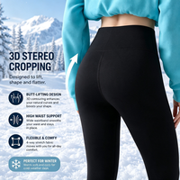 Leggings d'hiver noirs pour femmes, taille haute, coupe ajustée, doublure en peluche, extensibles, pour le froid – Grande Vente