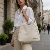 Sac fourre-tout spacieux en toile de coton robuste à poignées larges, idéal pour les courses, réutilisable, sac à bandoulière décontracté – Vente directe usine