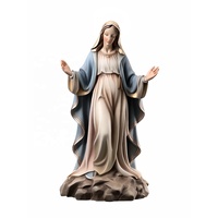 Cadeau religieux personnalisé Notre-Dame de la Grâce Figure sur Base, poupée céleste statues de pierre résine Catholicisme vierge marie statues