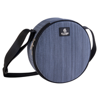 2-Personen Lebensmittelechte Tragbare Picknicktasche Verstellbarer Schultergurt Azo-Frei Faltbar Vertikale Streifen Melange Polyester 210D