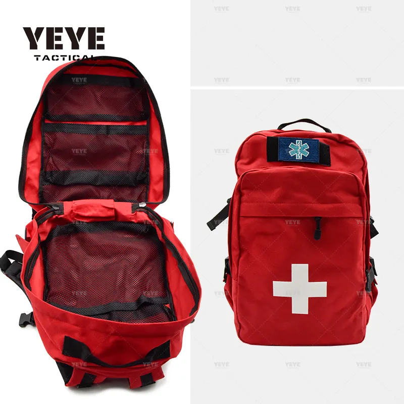 Outdoor Durable Red Trauma Sanitäter EMS Notfall Erdbeben Erste-Hilfe-Kit Medizinische Taschen Rucksack Medic 35L