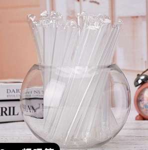 Pajitas Desechables Biodegradables Ecológicas Transparentes Blancas con Empaque Individual, Pajitas de Plástico PLA para Bebidas Boba - Product Image 4
