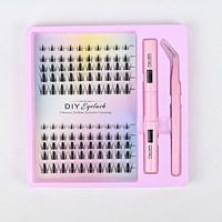 Extensions de cils individuels effet volume noir mat, cils épais en grappe DIY, faux cils OEM pour maquillage des yeux