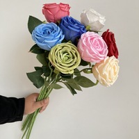 PPS Hochwertige Künstliche Einzelne Seidenrosen Weiß Blau Rot Rosa Kunstblumen 50cm Rosenblüten für Hochzeit Party Dekoration