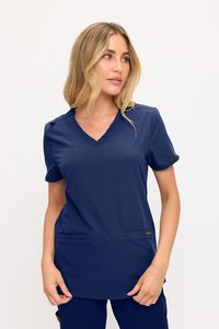 <span class=keywords><strong>Blouse</strong></span> médicale extensible à col en V pour <span class=keywords><strong>femme</strong></span> avec logo personnalisé, tissu Dobby, uniforme d'hôpital confortable, en polyester - Product Image 6