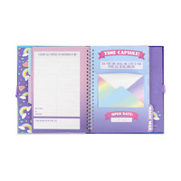 Ensemble de papeterie pour journal, carnet d'activités Magic Mail Licorne avec papiers à lettres, autocollants et crayon à paillettes pour filles