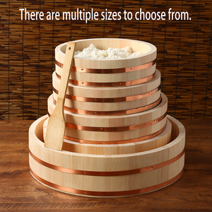 Recipiente Cuadrado de Madera Ecológico para <span class=keywords><strong>Sushi</strong></span>, Hangiri, Oke, para Mezclar Arroz, con Tapa, para Cocinar al Vapor, para Restaurantes Japoneses - Product Image 3