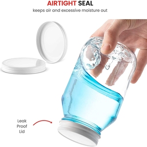 8 Oz Rõ Ràng Thủy Tinh Miệng Rộng Nền Kinh Tế Lọ 16 Oz Glass Mayo Lọ 4 Oz Lọ Thủy Tinh Với Kim Loại Màu Trắng Đóng Cửa - Product Image 4