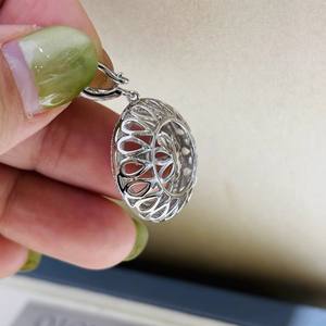 31288DIY <b>Loose</b> <b>Pearls</b> Accessory S925 Silver Pendant Empty Holder with 13-15mm Round Fashion Necklace Concealer - Product Image 4