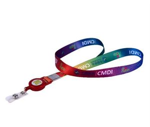 Porte-badge rétractable promotionnel en polyester personnalisable avec logo imprimable et cordon en plastique - Product Image 3