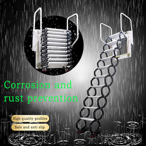 Escalera telescópica eléctrica portátil para ático plegable, <span class=keywords><strong>escaleras</strong></span> duraderas de Metal para interiores/exteriores para casa/apartamento montadas en la pared - Product Image 4