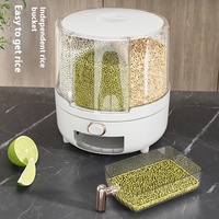 Boîte de rangement rotative multifonctionnelle pour animaux de compagnie Emballage de grains de seau de riz résistant aux insectes pour usage alimentaire