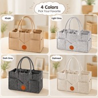 Sac à langer en feutre personnalisé avec logo imprimé en couleur, OEM ODM, pliable, sac fourre-tout pour maman avec motif pour la crèche du bébé, voyage, vente en gros