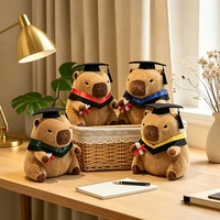 Peluche Capybara Mignon avec Chapeau de Remise de Diplôme, Doux et Moelleux, Idéal pour Cadeaux et Décoration de Remise de Diplôme