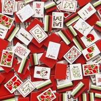 Tuiles de Mahjong Américain Colorées avec Dos Rouge, Ensemble de Tuiles Joker à Motifs Floraux et Animaux, Pièces de Jeu pour la Maison et la Salle de Jeu, Vente en Gros